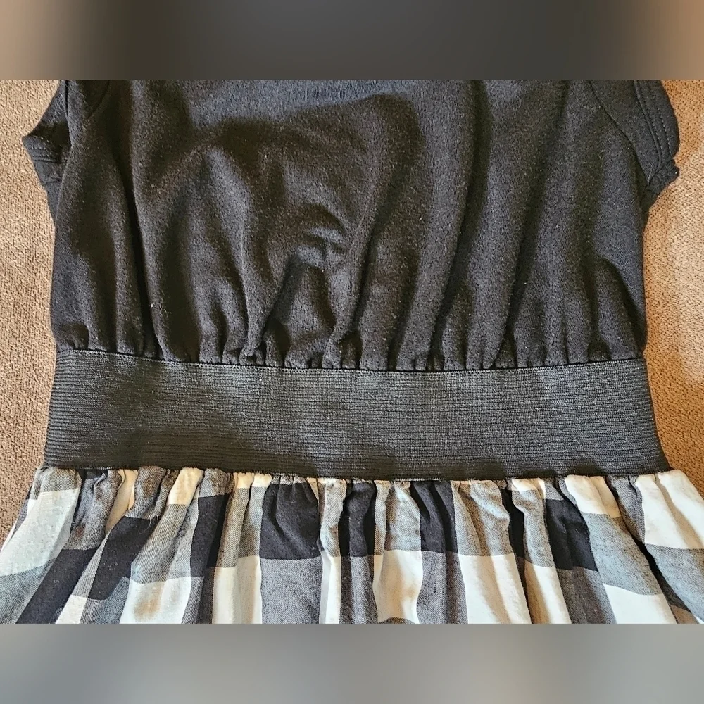 6/$20 Too Chic Black And Plaid Dress With Flared Skirt Size 8 (Girl)